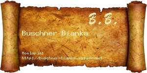 Buschner Bianka névjegykártya